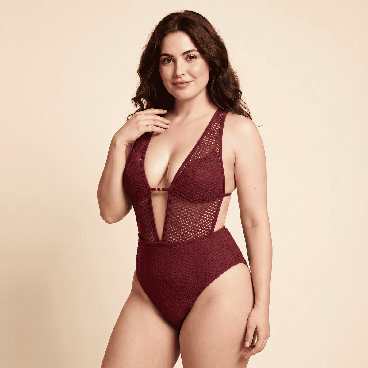 Lunessa™ - Costume da Bagno all'Uncinetto con Scollo Profondo