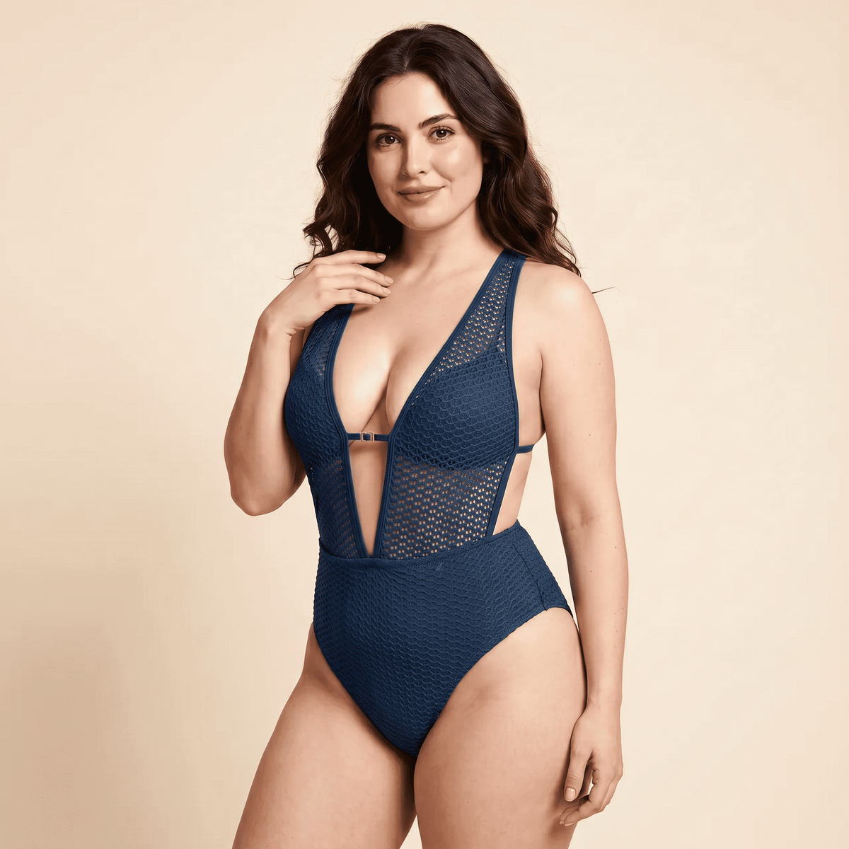 Lunessa™ - Costume da Bagno all'Uncinetto con Scollo Profondo