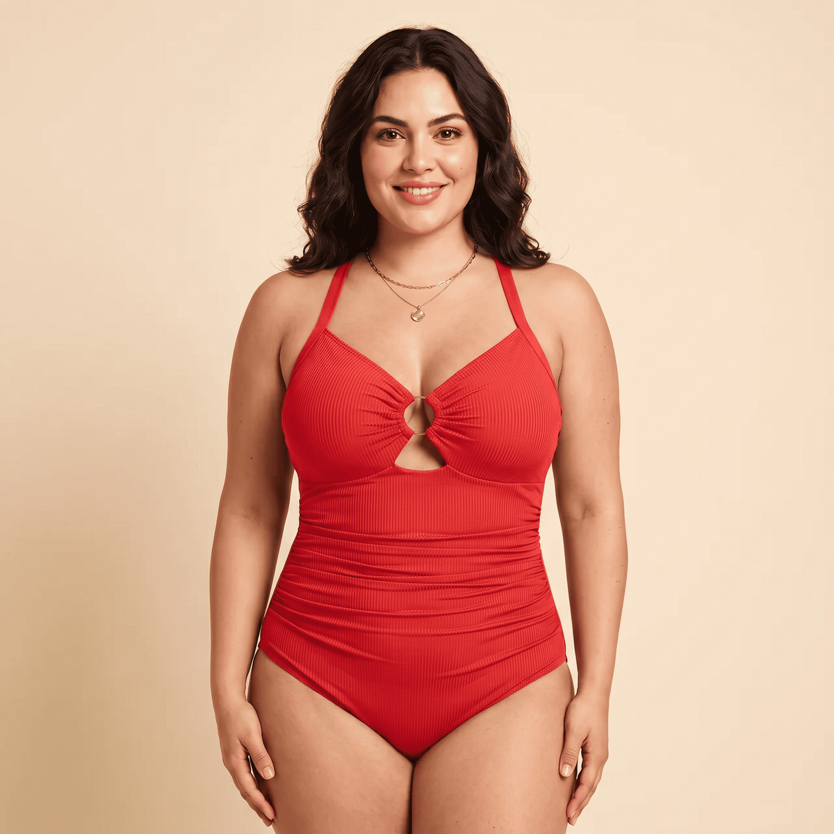 Loravie™ - Modellante Costume con Dettaglio Anello Dorato