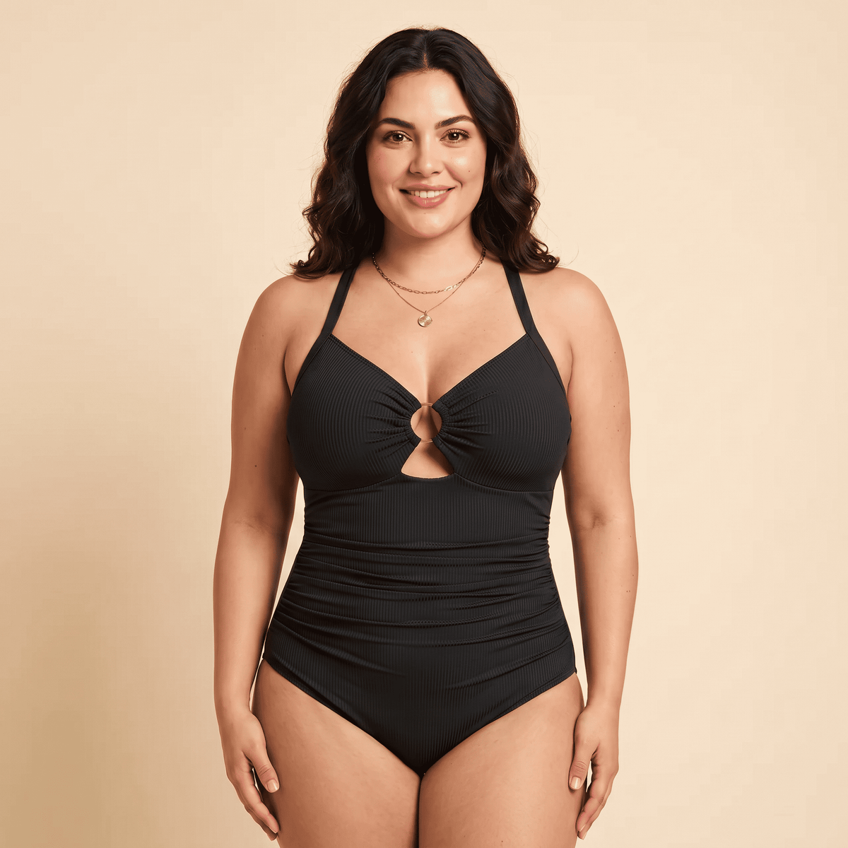 Loravie™ - Modellante Costume con Dettaglio Anello Dorato