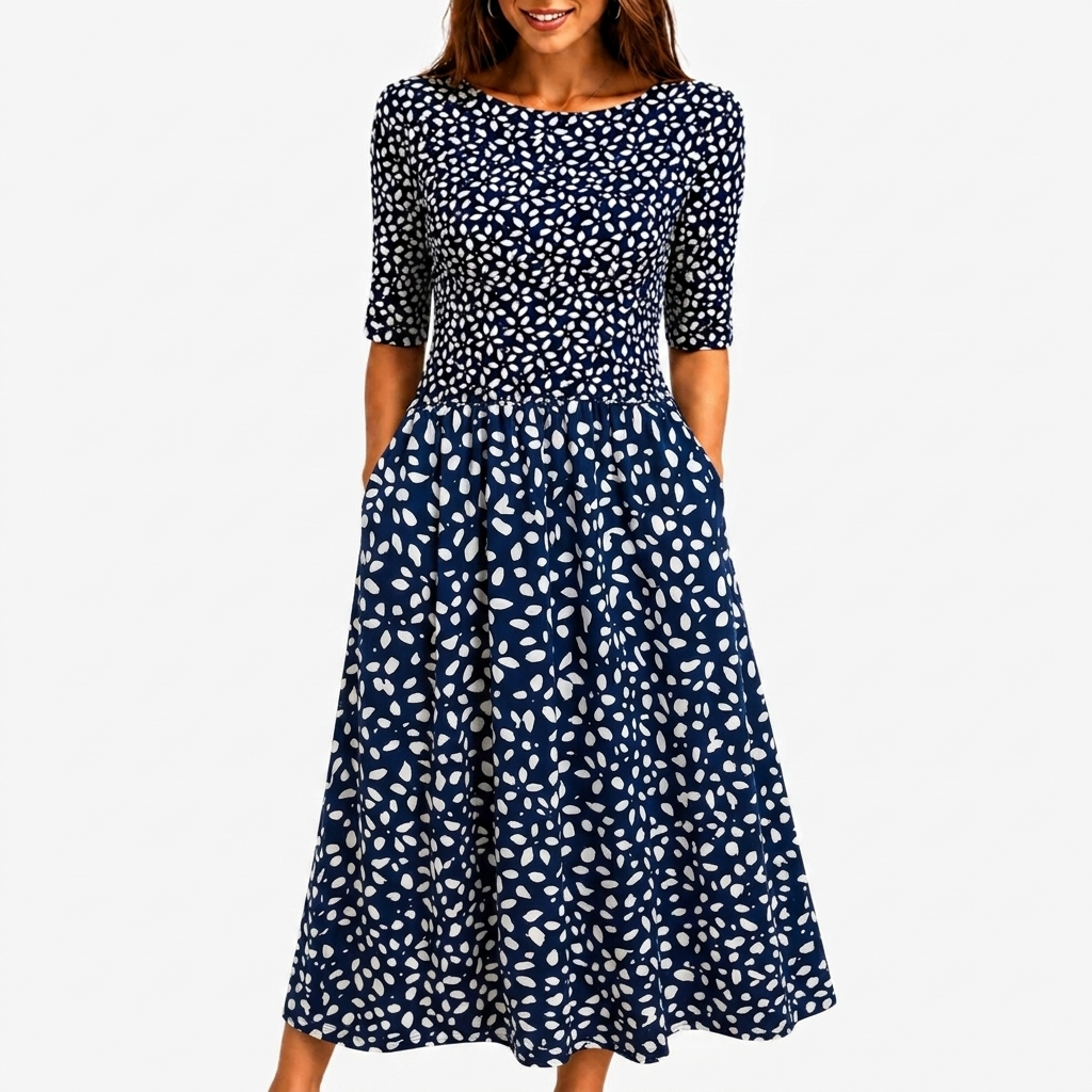 Evelina™ - Abito Maxi con Tasche Midnight Bloom
