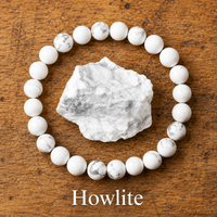 Bracciale in Howlite per Calma, Sollievo dallo Stress e Sonno Ristoratore