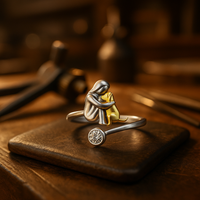 Anello in Argento Sterling 925 con Zirconia – Regolabile e Fatto a Mano