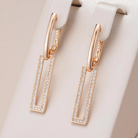 Orecchini Hollow Rettangolari Eleganti in Oro