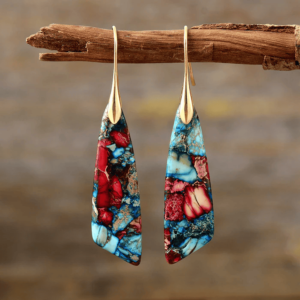 Nicoletta™ - Orecchini Retrò con Gemme Multicolor