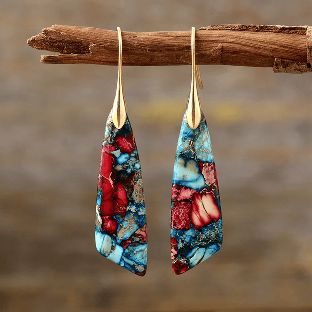 Nicoletta™ - Orecchini Retrò con Gemme Multicolor