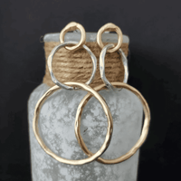 Orecchini vintage a cerchio in oro e argento