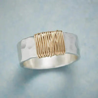 Anello in Argento Golden Thread
