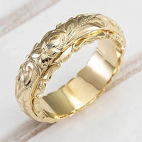 Nira™ - Anello Dorato Anticato con Fiore