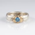 Veroa™ - Anello Artigianale in Argento con Topazio Blu Bicolore