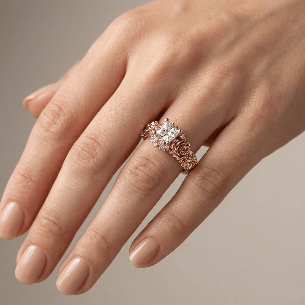 Elvia™ - Anello Retrò in Rame e Zirconio