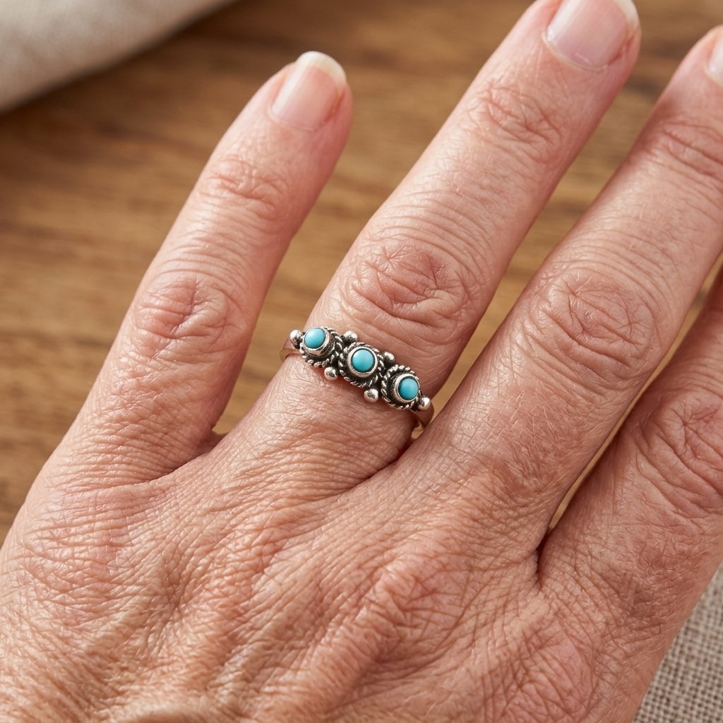 Anello Vintage Bohemien Turchese