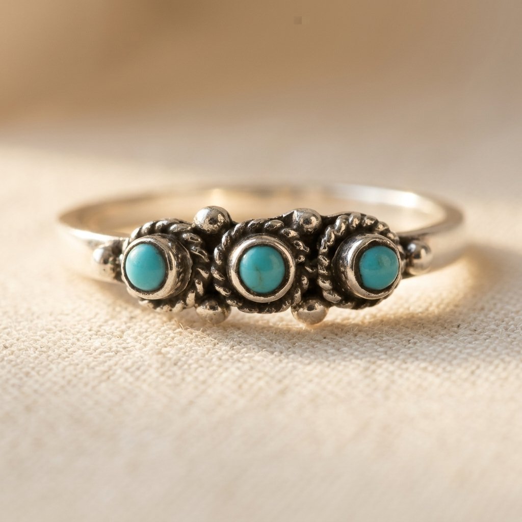 Anello Vintage Bohemien Turchese