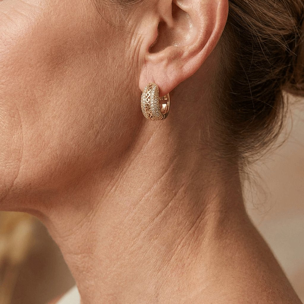 Orecchini a Perline Turchesi Placcati Oro Boho