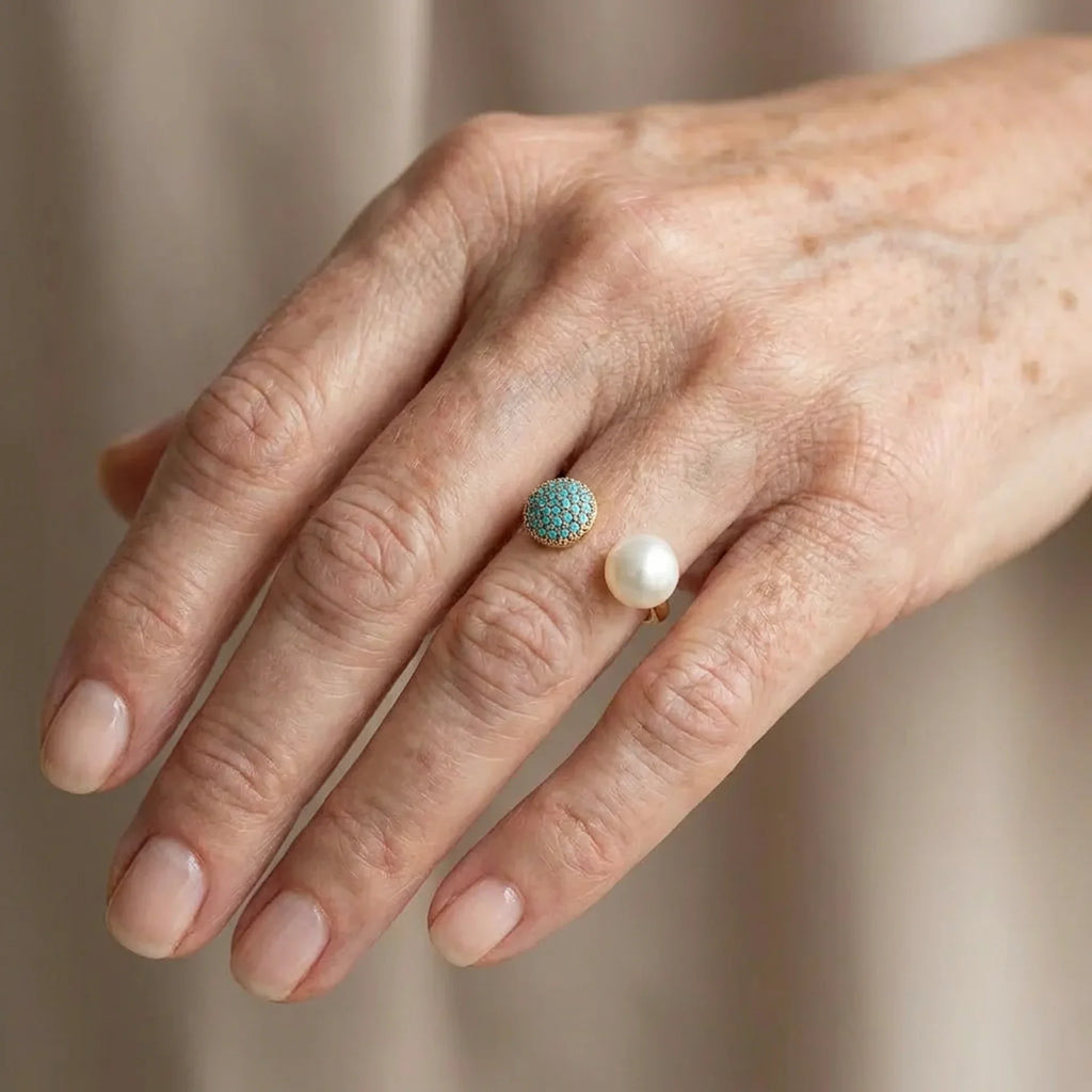 Anello di Bellezza con Perle e Turchese