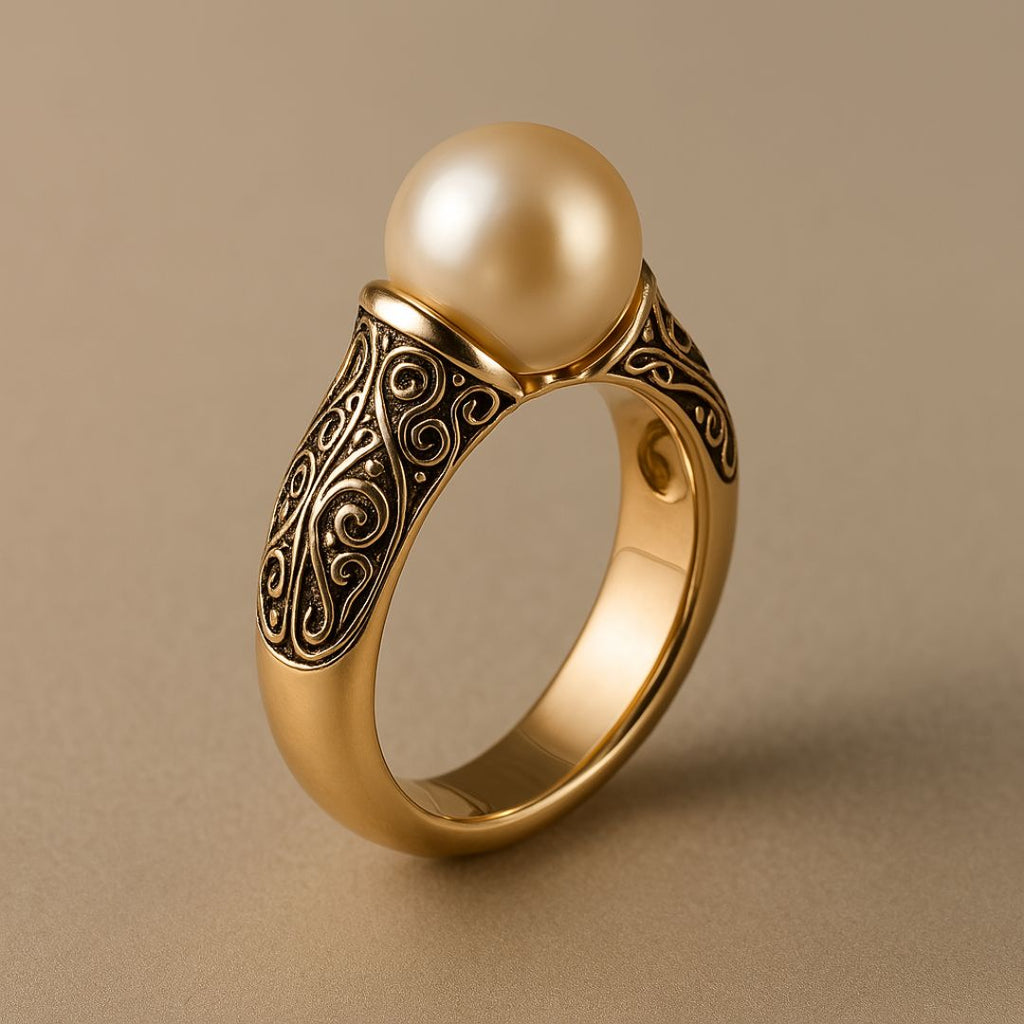 Anello Vintage in Perle e Oro Senza Tempo