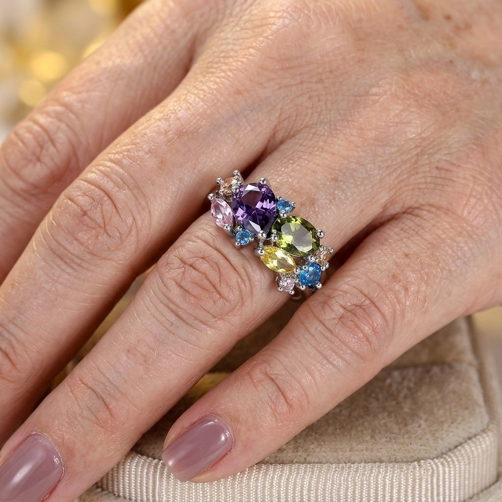 Anello di Fidanzamento Elegante in Zirconia Cubica