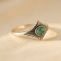 Anello Etnico Retro in Turchese a Forma di Marquise