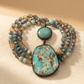 Collana con Pendente in Pietra Naturale Vintage Boho