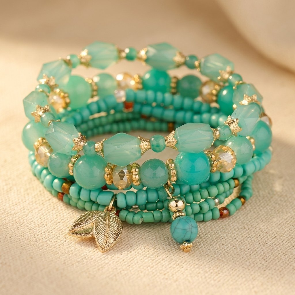 Set Boho Mint Turchese 4 Pezzi
