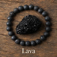 Bracciale in Pietra Lavica per Radicamento, Forza e Calma