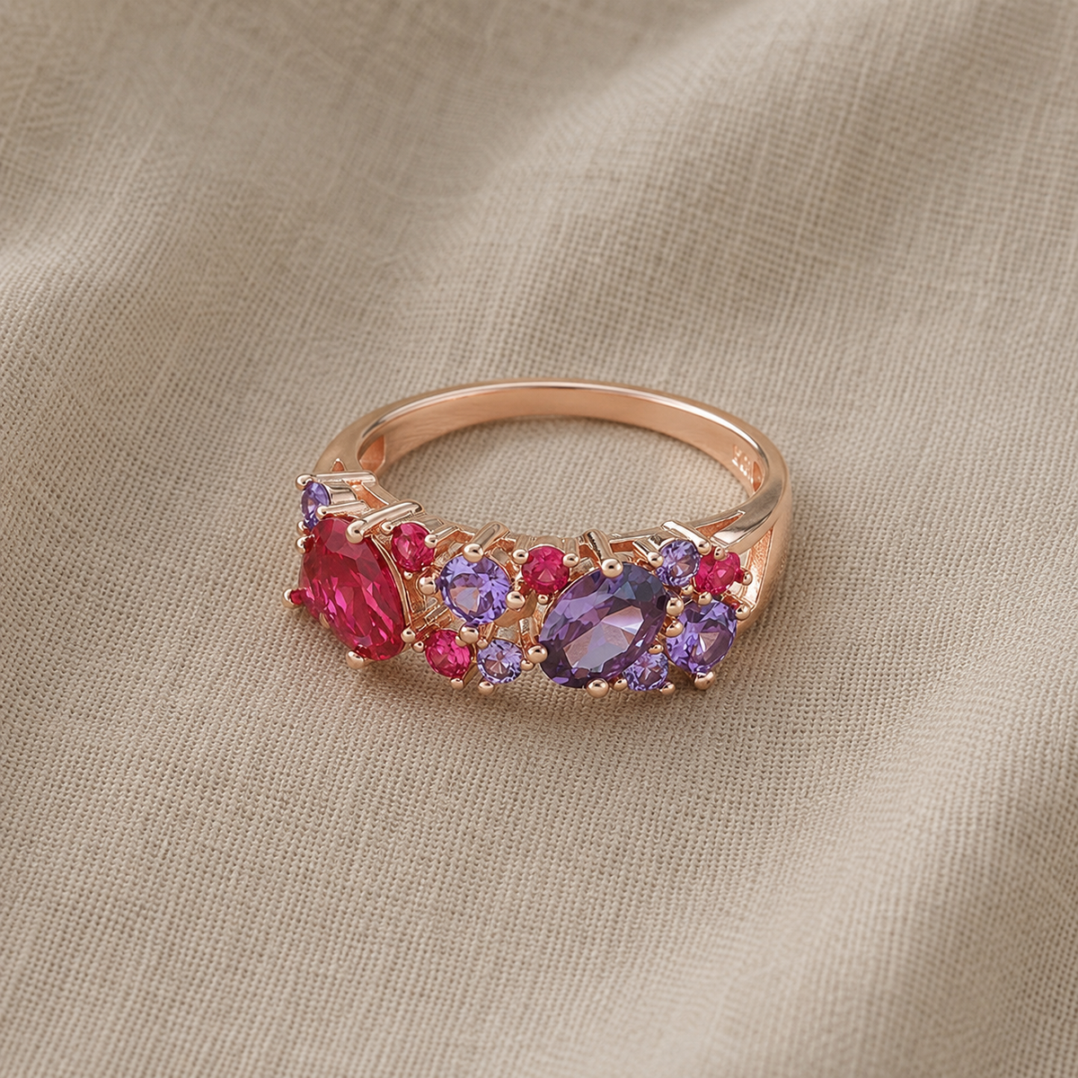 Brillante Anello a Grappolo