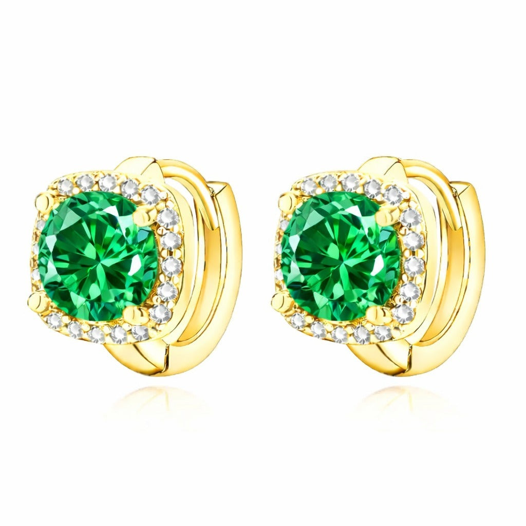 Nadine™ - Emerald Earrings Gold