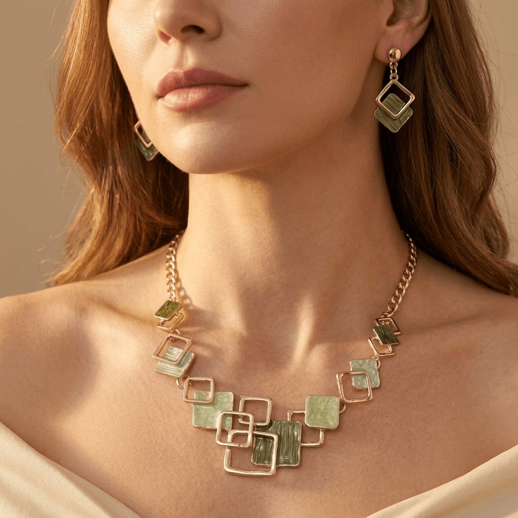 Set di Gioielli Boho Lusso con Collana e Orecchini