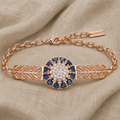 Esclusivo bracciale con cristallo di zirconia blu