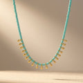 Collana di Perline a Goccia in Turchese e Oro Boho