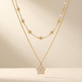 Collana Boho Oro a Strati con Fiore di Margherita