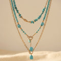 Collana a strati in oro e turchese Boho