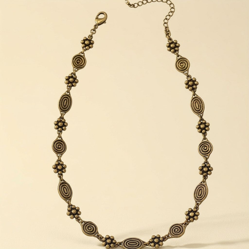 Collana Choker Bohemien con Motivo Floreale