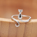 Anello adorabile in acciaio inossidabile a forma di gatto
