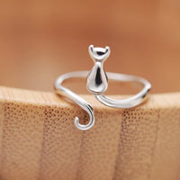 Anello adorabile in acciaio inossidabile a forma di gatto
