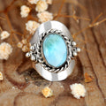 Anello Boho in Argento con Larimar Ovale Vintage