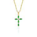 Bea™ - Smeraldo Croce Collana Oro