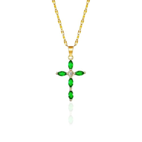 Bea™ - Smeraldo Croce Collana Oro
