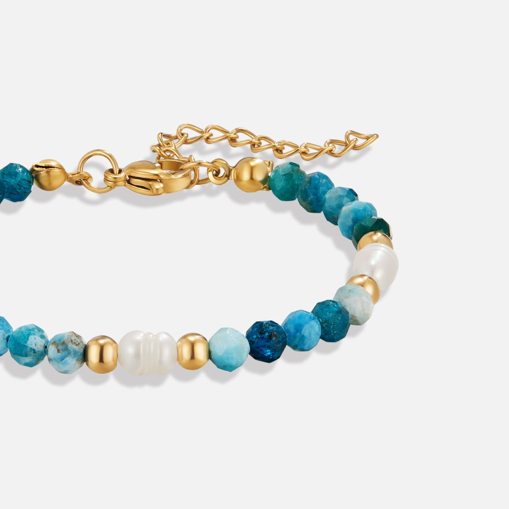 Braccialetto in Blu Turchese e Perle