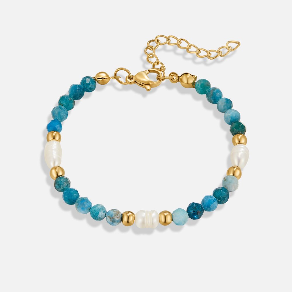Braccialetto in Blu Turchese e Perle