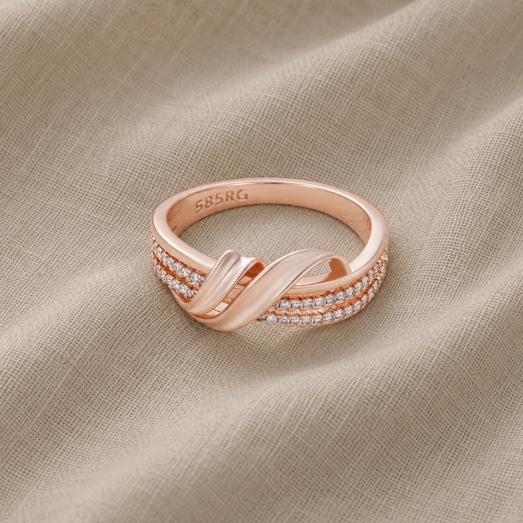 Esclusivo anello geometrico in oro rosa