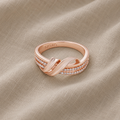 Esclusivo anello geometrico in oro rosa