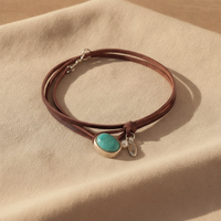 Agnese™ - Choker in Pelle con Turchese