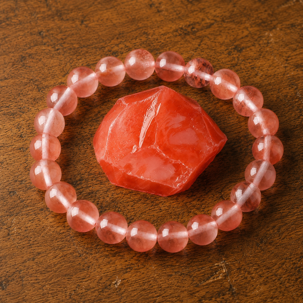 Bracciale in Tormalina Acquamarina per Equilibrio Emotivo e Guarigione del Cuore