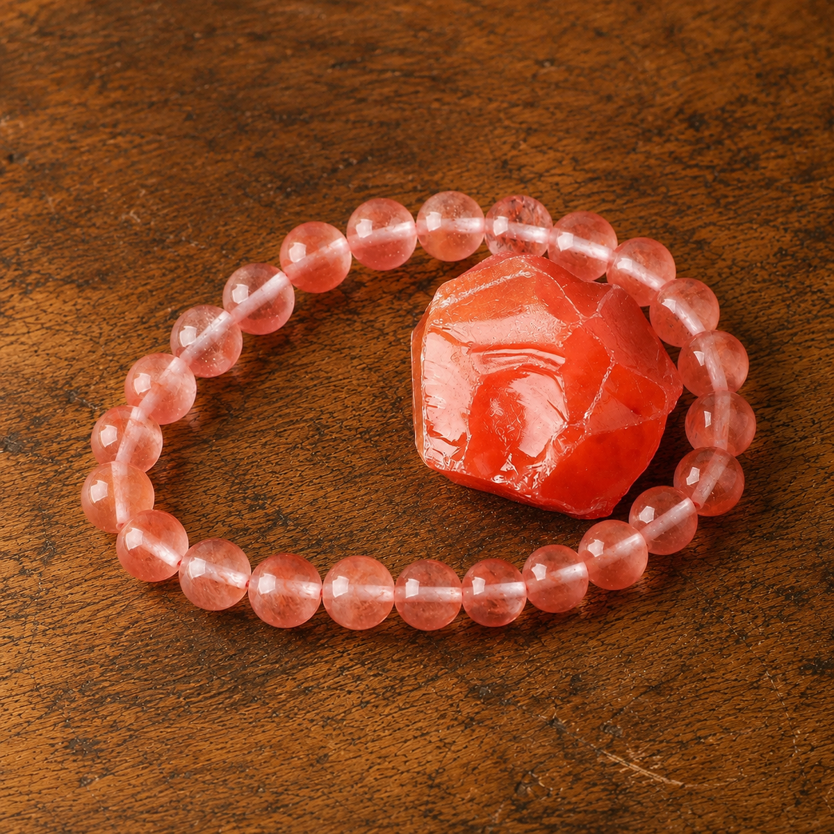 Bracciale in Tormalina Acquamarina per Equilibrio Emotivo e Guarigione del Cuore