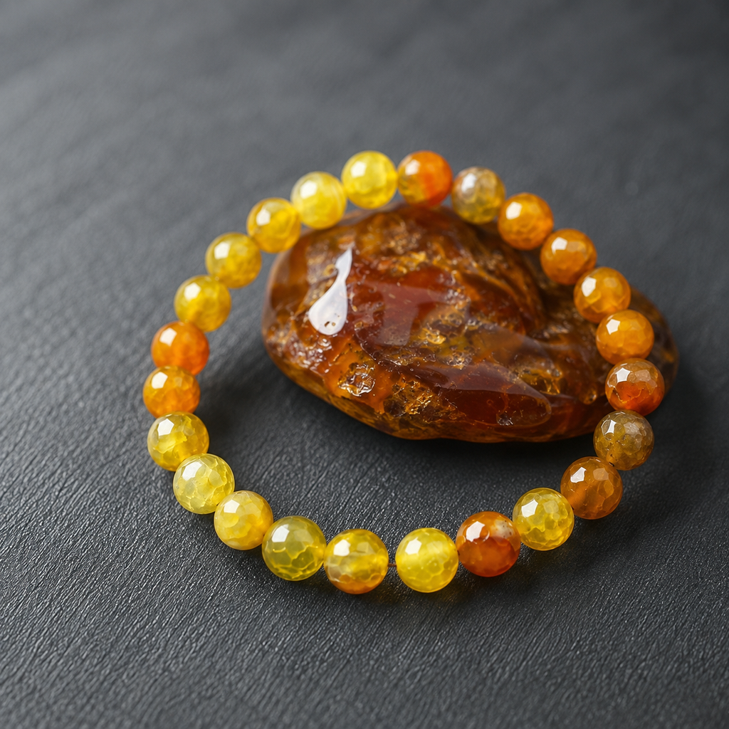 Bracciale in Agata Gialla per Ottimismo, Gioia e Energia Positiva