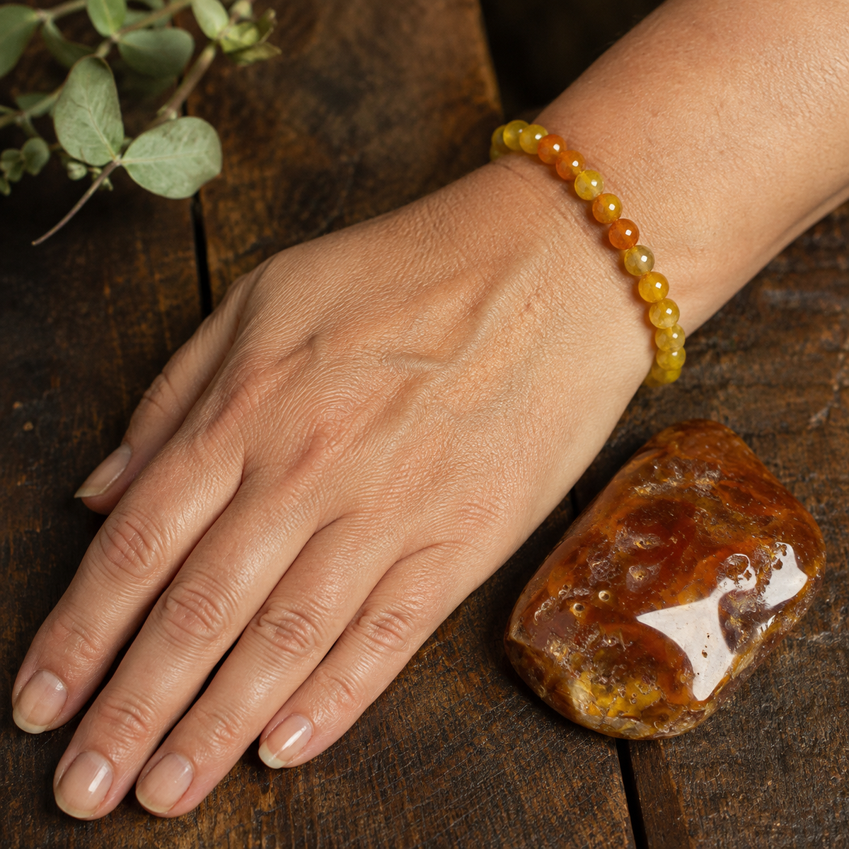 Bracciale in Agata Gialla per Ottimismo, Gioia e Energia Positiva