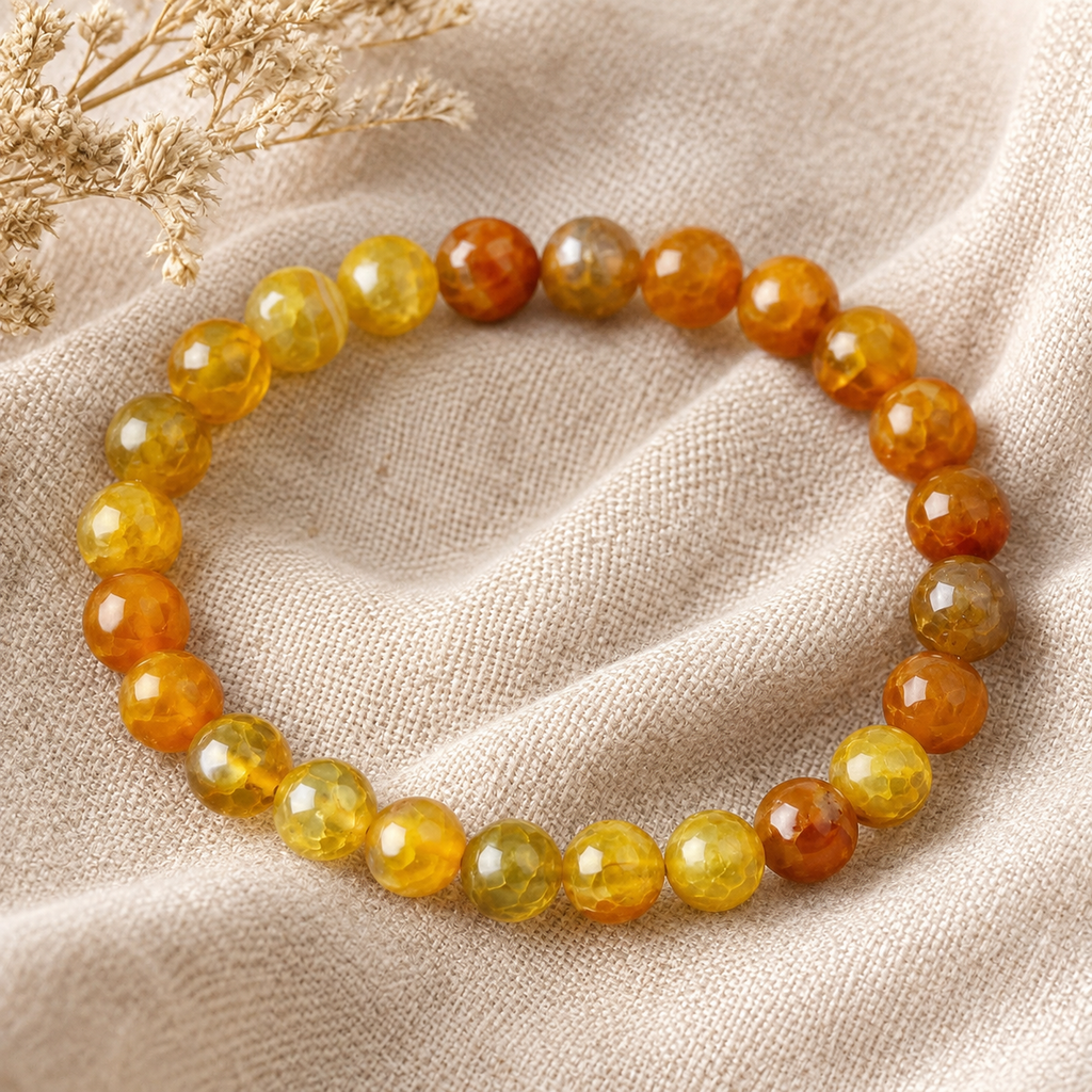 Bracciale in Agata Gialla per Ottimismo, Gioia e Energia Positiva