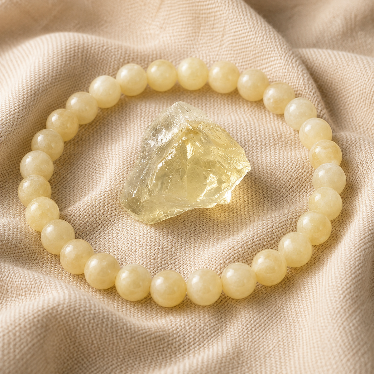 Bracciale in Quarzo Citrino per Abbondanza, Gioia e Positività
